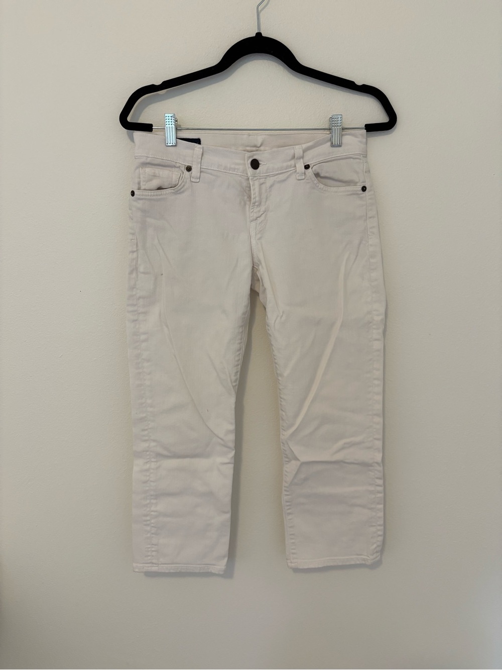 Citizens of Humanity Kelly Stretch Low Waist Bootcut White Jean Capris 28